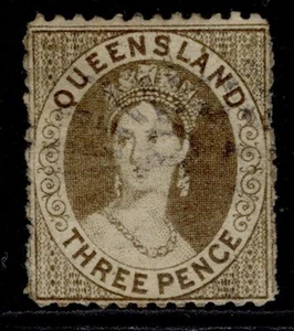 AUSTRALIA - Queensland QV SG32, 3d brown, FINE USED. Cat £28. - Picture 1 of 1