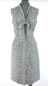 Prada Dress Silk Y2K Bow Tie Polka Dot Shirt Dress Vintage Elegant IT 40 UK 8 - Picture 1 of 24