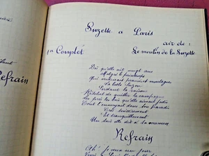 FRENCH SOLDIERS SONG BOOK MANUSCRIPT  VGC WW1  ERA ARMY FRANCE MILITARY - Picture 1 of 20