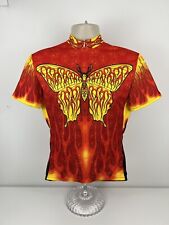 Primal Wear Hot Wingz Cycling Jersey Women Size L Large Butterfly Flames USA EUC
