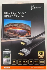 Cable HDMI de ultra alta velocidad j5 Create JDC53 8k UHD 6,6 pies/2 m - Imagen 1 de 2