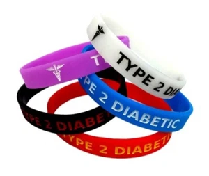 5x PULSERA ALERTA MÉDICA TIPO 2 DIABÉTICO XL GRANDE 230mm diabetes 230mm - Imagen 1 de 1