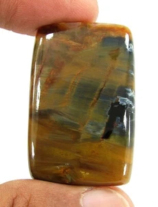 58,30 ct natürlicher goldener blauer Pietersit Edelstein Cabochon Draht Wickelstein - 19605 - Bild 1 von 2