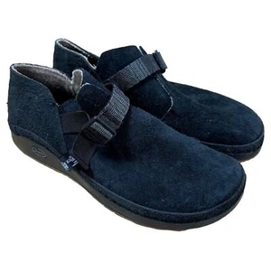 Chaco NWOB Men's Paonia Clog Black Waterproof Suede Size 9 ChacoGrip Sole - Foto 1 di 11