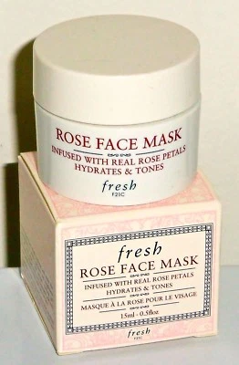 FRESH ROSE FACE MASK INFUSED WITH REAL ROSE PETALS 15 ML/0.5 OZ. NEW IN BOX MINI - Image 1 of 4