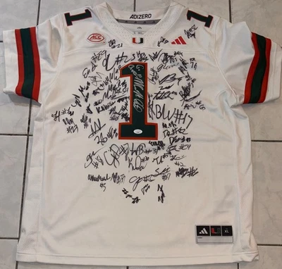 2025 Miami Hurricanes Team Signed Autographed Adidas Jersey 60+ Sigs Mario JSA - Image 1 of 3