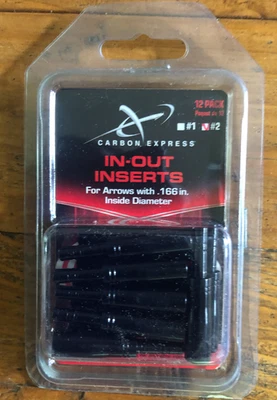 Carbon Express INSERTS #2 .166 INSIDE DIAMETER XSD 12-Pack MPN 50340 - HALF OUT - Image 1 of 3