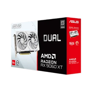 ASUS DUAL-RX9060XT-16G-WHITE Graphics Card Radeon RX 9060 XT 16GB 20Gbps GDDR6 - Picture 1 of 13