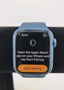 Apple Watch Series 7-Bleu 41mm LTE Bracelet Bleu Assorti Prêt à Relier. - Photo 1 sur 5