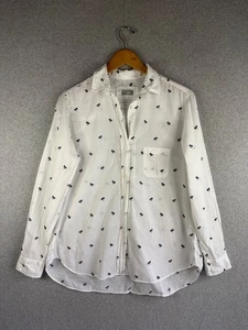 Anthropologie Grayson Blouse Womens 03 White Palm Tree Tropical Boho Tropical - Picture 1 of 15