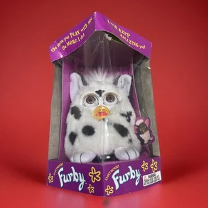 Vintage Original 1998 Furby Rare Dalmation White Ears Gray Neu - Bild 1 von 7