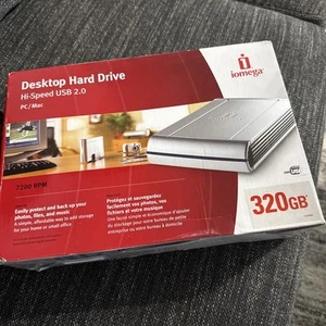 Disco duro de escritorio Iomega, 320 GB 7200 RPM alta velocidad USB 2.0 PC/Mac - Imagen 1 de 6