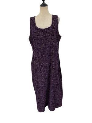 Maxi Vestido De Colección Años 90 Bobbie Brooks Púrpura Pana XL Ditzy Floral Cottagecore Foto 1 de 4