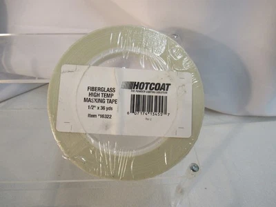 Cinta adhesiva Eastwood Hot Coat de fibra de vidrio de alta temperatura 1/2" x 36 yardas Foto 1 de 3