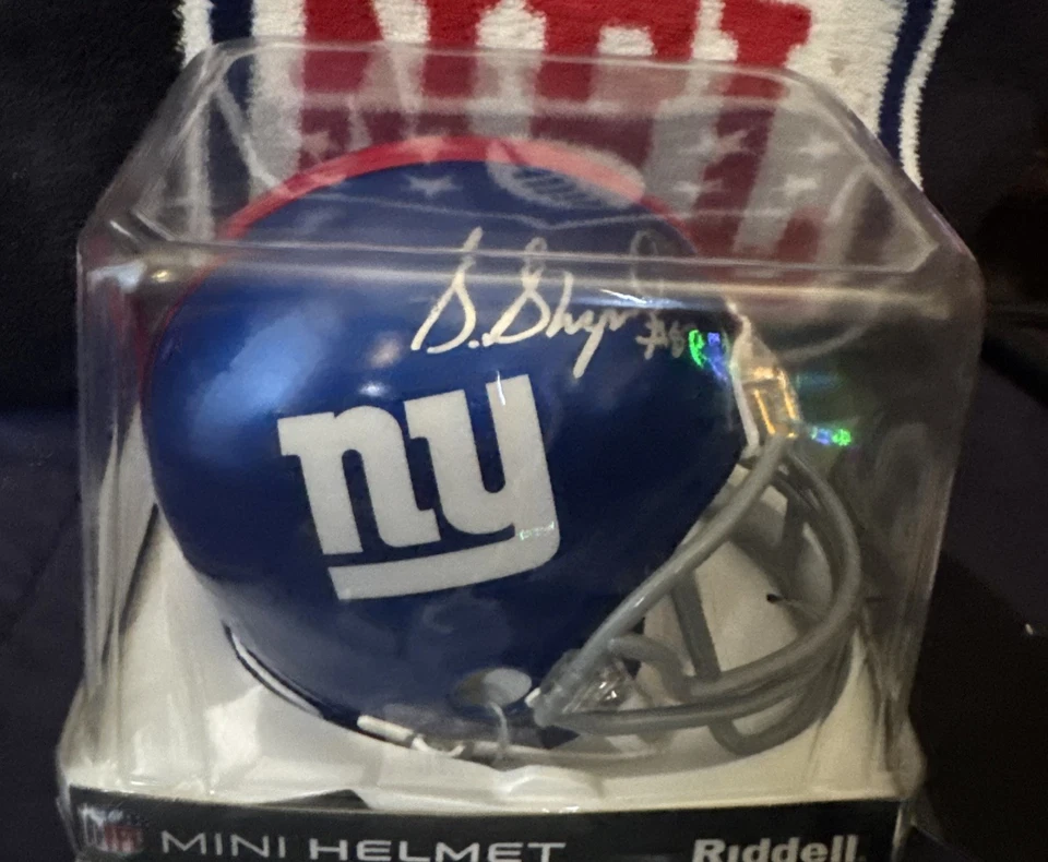 Sterling Shepard Signed New York Giants Speed Mini Football Helmet (JSA) - Image 1 of 4