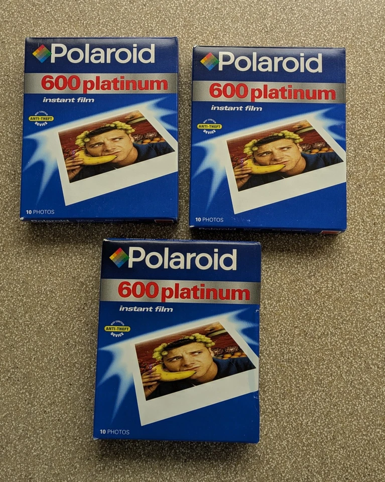 Lot of 3 Polaroid 600 Platinum Instant Film 10 Photos Expired 06/01 sealed  - Image 1 of 1