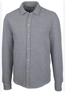 Cutter & Buck Coastal Shirt Jacket a polished Heather Size L - Picture 1 of 8