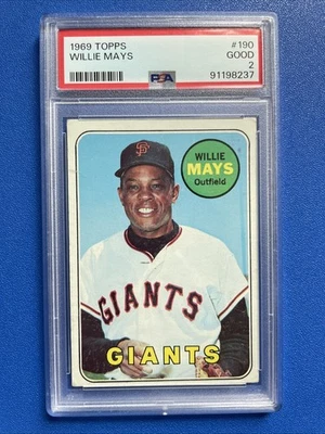 1969 Topps Willie Mays #190 PSA 2 - Image 1 of 2