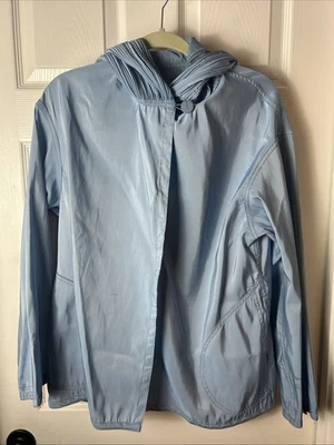Chaqueta Abrigo de Lluvia Mycra Pac Mujer S Azul Reversible Iridiscente Compacto Viaje Foto 1 de 4