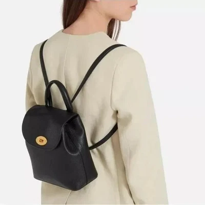 Mochila Mulberry Mini Bayswater en negro grano clásico Foto 1 de 3