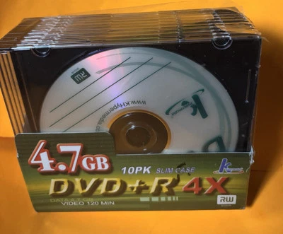 KHYPERMEDIA DVD+R 4X Recordable DVD Disc 10 Pack Slim Case 120 Min-Data 4.7 GB - Image 1 of 4
