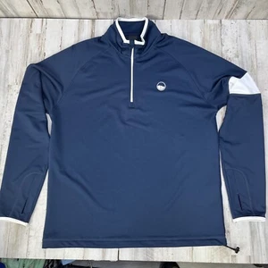 Dunning Golf Pullover 1/4 Reißverschluss meliert Tour blau Daumenlöcher Manschette Größe M gebraucht, in einwandfreiem Zustand - Bild 1 von 10