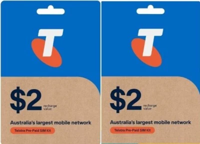 2 x Telstra $2 Australia sim card PAYG Prepaid SIM Starter (free post within AU) - Image 1 of 3