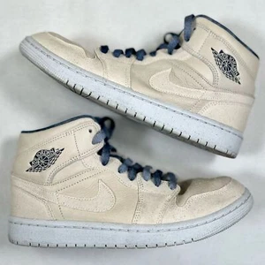 NIKE Women’s Air Jordan 1 Mid Sanddrift 9 Athletic Basketball Shoes Retro Swoosh - Picture 1 of 13