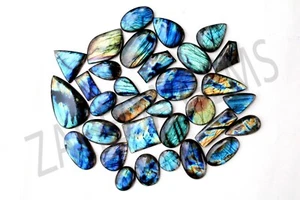 Fire Stone, Natural Labradorite Cabochon, Loose Gemstone Lot, Healing Stone Lot. - Picture 1 of 11