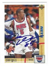 Terry Mills Signed 1991/92 Upper Deck Rookie Card #289 New Jersey Nets