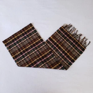 Covington Womens Houndstooth Plaid Acrylic Fringe Scarf 12x72 - Picture 1 of 3