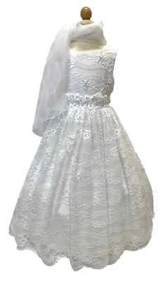 Vestido Princesa Comunión Fiesta Formal Flor Niña Concurso Colección Alta Costura Talla 6 Foto 1 de 4