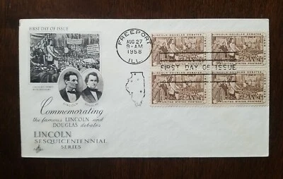 US FDC # 1115 Lincoln - Douglas Debates 1958. - Image 1 of 4
