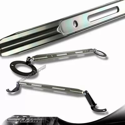 Front + Rear Upper Strut Bar Tower Brace Gun Metal For 1992-2001 Honda Prelude - Image 1 of 4