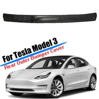 For 2016-2019 Tesla Model 3 Rear Trunk Sill Guard Plate Cover Trim Steel Black