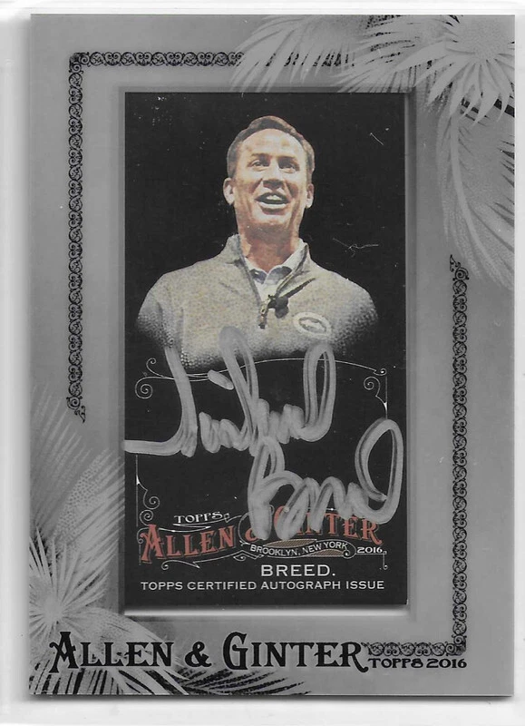 MIKE BREED 2016 TOPPS ALLEN GINTER MINI FRAMED SILVER INK ON-CARD AUTO MG - Image 1 of 1