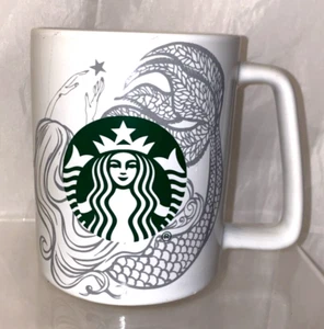 Starbucks Mermaid Mug 2020 11oz White w/ Gray Print *J - Picture 1 of 6