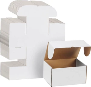 25 Pack 8X6X4 Shipping Boxes, Corrugated Cardboard Box for Shipping and Mailing, - Picture 1 of 20