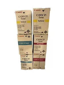 6xOriginal Canon Toner C-EXV 21 Cyan , magenta , Yellow , b-Box - Bild 1 von 1