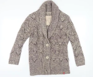 Esprit Grey Wool Cardigan Medium Open-Knit - Picture 1 of 12