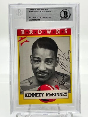Kennedy McKinney 1993 Brown's Boxing #48 Signed Autograph Beckett BAS *15 - Image 1 of 2