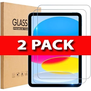 [2 Pack] Tempered Glass Screen Protector For iPad 10th Generation 10.9" 2022 - Picture 1 of 9