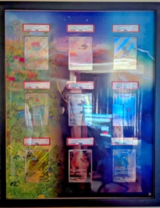Pokémon S&V 151 Complete Evolution 9 Card Set PSA w/ Custom Extended Art Frame - Picture 1 of 2