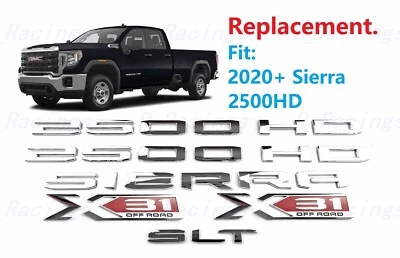 6 PIEZAS Puerta Cromada 2500HD Trasera Sierra SLT Cama X31 Emblemas 2020+ Sierra 2500HD Foto 1 de 4