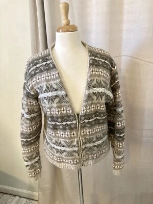 Cárdigan Woolrich Mezcla Lana Marrón Para Mujer Pequeño Hecho en EE. UU. Abuela Núcleo Foto 1 de 4