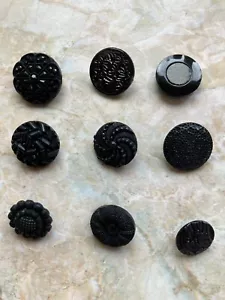 Black Shanked Buttons 6 pack Choose Style B50-58 - Picture 1 of 10