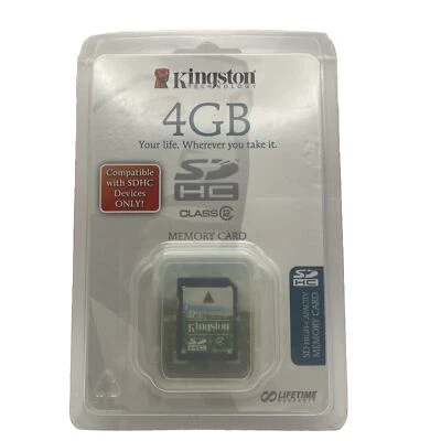 Kingston 4 GB SDHC Memory Card Class 2 SD2/4GBKR New In Package Camera recorder - Image 1 of 4