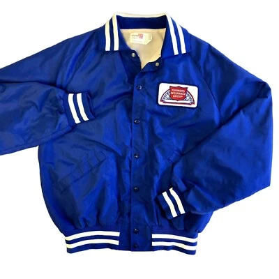 Chaqueta cortavientos de nailon azul King Louie PRO FIT de colección años 80 seguro PROMOCIÓN AGRICULTOR Foto 1 de 4