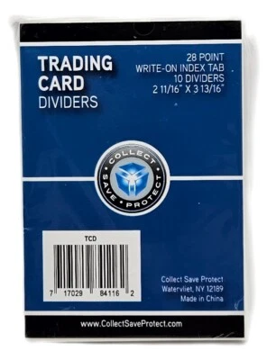 (10) 28pt Trading Card Dividers - White Heavy Duty With Write On Index Surface - Image 1 of 2