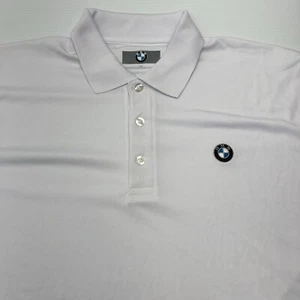 New BMW Embroider Logo Polo Shirt Size Large White Car Race Motor - Picture 1 of 16